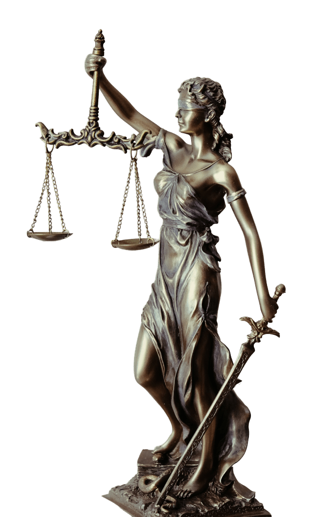Statue of Lady Justice holding scales and a sword, symbolizing fairness and the judicial system. Relevant for discussions on law and justice.